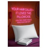 BLISSFORD Satin Pillowcase with Zipper for Hair and Skin Care, Feels Soft and Cool Like a Silk Pillowcase, White Satin Pillow Cases 2 Pack, Slik Pillow Cover, Standard Size - Set of 2