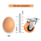 1.5 Inch Casters, ASHGOOB Caster Wheels/Casters Set of 8, 360° Swivel Universal Plate Caster Wheels for Storage Box/Small Furniture/Kitchen Appliances, Orange Polyurethane (PU) Castors (8 Pack)