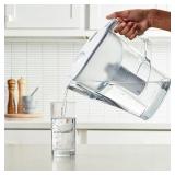 Amazon Basics 10-Cup Pitcher with Filter Compatible with Brita Water Filter Pitcher for Clean, Crisp Water, WQA and NSF Certified, Made in Europe