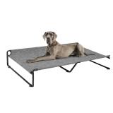 Veehoo Original Outdoor Elevated Dog Bed, Cooling Raised Dog Cot for Large Dogs, Portable Standing Pet Hammock Platform with Washable Breathable Mesh, No-Slip Feet, XX-Large, Black Silver, CWC2201