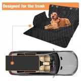 PETICON SUV Cargo Liner for Dogs, Waterproof Pet Cargo Cover Dog Seat Mat for SUVs Sedans Vans with Bumper Flap Protector, Non-Slip, Large Size Universal Fit, Black
