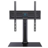 PERLESMITH Universal Swivel TV Stand for 24-60 inch TVs up to 99 lbs, 8 Height Adjustable Table Top TV Stand, TV Base Stand with Tempered Glass Base, Max VESA 400x400mm, PSTVS33