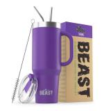 Beast 50 oz Tumbler Stainless Steel Vacuum Insulated Coffee Ice Cup Double Wall Travel Flask (Deep Purple) NO LID OR STRAW