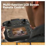 Toladrone TD12LCD Drone with LCD Screen Remote Control Brushless Motor WiFi Real-time Transmission Drones for Adults Drone with Camera Foldable Quadcopter for Beginners