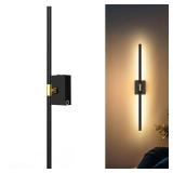 Wall Sconce Battery Operated Wall Light: 10000mAh Wireless Wall Sconces with Remote Control, 360° Rotate Rechargeable Wall Scone for Bedroom Living Room Bathroom Hallway, 31.5 Inch, Black