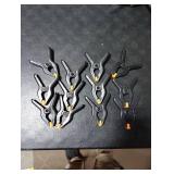 12 Pack Plastic Spring Clamps, 3.5inch Small Heavy Duty Clips for Crafts, Backdrop Stand, Woodworking, Photography Studios (Black)