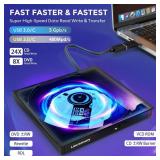 External DVD Drive USB 3.0 Type-C USB Portable Player for Laptop CD DVD +/-RW Disk Drive CD ROM Burner Writer CD/DVD Burner Reader Compatible with Desktop Windows Linux OS Apple MacBook