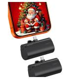 VEGER 2 Packs of Small USB C Portable Chargers, 5000mAh Power Bank Fast Charge Travel Essentials Battery Pack Compatible for iPhone 17/Air/17 Pro/17 Pro Max, Samsung Galaxy S25/S24/Android