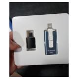 MFi Certified 256GB Flash Drive for iPhone iPad, Photo Stick for External Memory Storage, Easily Back Up and Save Photos Videos, 4 in 1 USB Memory Stick Thumb Drive for iPhone/iPad/Android/PC (Blue)