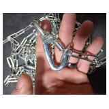 Heavy Duty Dog Chain for Yard-25FT Metal Dog Chain Leash Chew Proof,Long Dog Lead for Outside with Strong Swivel Hook,Outdoor Dog Runner for Camping,Dog Tie Out Cable for Small Medium Dog up to 90LBS