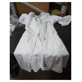 Choichic Button Down Shirt Dresses for Women with Pockets Flare Bell Sleeve A-Line Midi Tunic Dress Large White