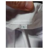 Choichic Button Down Shirt Dresses for Women with Pockets Flare Bell Sleeve A-Line Midi Tunic Dress Large White