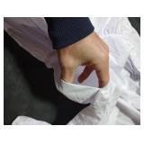 Choichic Button Down Shirt Dresses for Women with Pockets Flare Bell Sleeve A-Line Midi Tunic Dress Large White