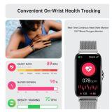 Sunorshop Health Fitness Tracker, Smart Watch with 24/7 Heart Rate and Blood Oxygen Monitor, Sleep Tracker with IP68 Waterproof, Activity Tracker Pedometer Step Counter for Women Men (Silver) NO CHARG