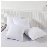 4 Pack Waterproof Down Feather Proof Pillow Protectors with Zipper 20x20 Zippered Pillow Covers for Square Throw Pillow