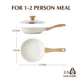 SENSARTE Nonstick Ceramic Frying Pan with Lid 8/9.5/10/11/12.5 Inch Omelet Pan Skillet, Free of Intentionally Added PFAS/PTFE Non-toxic Chef