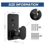 5/8 No Drill Curtain Rod Brackets for Poles Upgrade Adhesive Renter Friendly Nail Free Curtain Rod Hooks No Drilling Curtain Rod Holders Self Adhesive Curtain Rod Hooks Up to 25 lb (4Pcs Black)