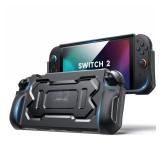 JSAUX Protective Case for Nintendo Switch 2, TPU Grip Portable Cover | Compatible with Switch 2 Case and JoyCon Controller | Shock-Absorption and Anti-Scratch Design | Black