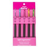 Susan Bates Silvalume Soft Ergonomic Crochet Hook Set Sizes G6/4mm to K10.5/6.5mm