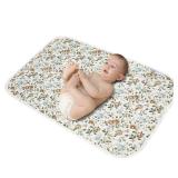 Baby Diaper Changing Pad, 21 5/8 x 31.5 Waterproof Changing Pad Liners - Reusable Soft and Absorbent Portable Changing Mat(Blue Flower1PCS)