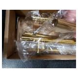 goldenwarm Kitchen Cabinet Pulls Brushed Brass Drawer Handles - Modern Cabinet Drawer Pulls Gold Kitchen Hardware, 4.5in Hole Centers, 5 Pack