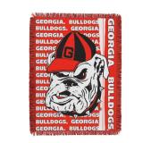 Northwest The Company NCAA Georgia Bulldogs Woven Jacquard Throw Blanket, 48 x 60, Double Play