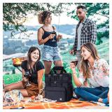 kalyerparty 21L Double Deck Large Capacity Lunch Bag Leak-Proof Insulated Lunch Box for Men & Women Adults, Expandable Cooler Bag for Office Travel Picnic, Multi-Pocket Easy to Clean