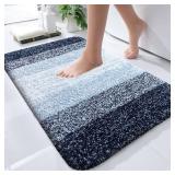 OLANLY Bathroom Rugs Mat 24x16, Extra Soft Absorbent Microfiber Bath Rugs, Rubber Backing, Quick Dry, Machine Washable Bath Mats for Bathroom Floor, Tub and Shower, Home Decor Accessories, Navy Blue
