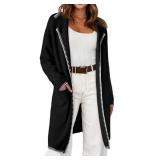 Dokotoo Winter Coats for Women 2025 Winter Outfits Coatigan Long Cardigan Sweaters Chunky Long Sleeve Oversized Long Sweaters Lady Jackets Outerwear with Pockets Black Cardigan for Women M
