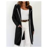 Dokotoo Winter Coats for Women 2025 Winter Outfits Coatigan Long Cardigan Sweaters Chunky Long Sleeve Oversized Long Sweaters Lady Jackets Outerwear with Pockets Black Cardigan for Women M
