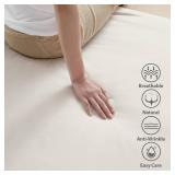 100% Egyptian Cotton Fitted Sheet Full Size, 600 Thread Count, 8-16 Deep Pocket Sheet, Soft & Elastic Sateen Weave Bottom Sheet for Hotel & Home (Light Beige, 1 Pack Fitted Sheet Only,Full)