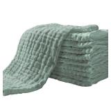 Yoofoss Muslin Burp Cloths for Baby 10 Pack 100% Organic Cotton Baby Washcloths for Boys Girls Large 20