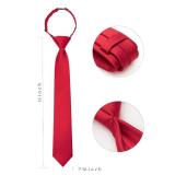 JEMYGINS Red Boys Tie Pre-tied Adjustable Kids Necktie for Age 8-12 Wedding School Graduation(14)