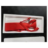 JEMYGINS Red Boys Tie Pre-tied Adjustable Kids Necktie for Age 8-12 Wedding School Graduation(14)