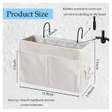 Bedside Caddy Organizer/Bedside Hanging Storage Bag Multi-Function Caddy for Bunk bed Hospital Beds Dorm Bed Rails, Holders Books Glasses Phones Magazine(White)