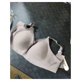 OEAK Womens Wireless Bras V Mesh Comfortable Bralette Supportive Tshirt Bra No Underwire Seamless Push Up Everyday Bras Grey L