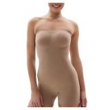 SHAPERX Strapless Shortie Bodysuit for Women Tummy Control Shapewear Seamless Body Shaper with Removable Straps,SZ5217-Sienna-L/XL