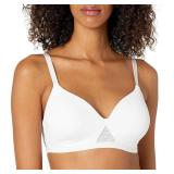 Hanes womens Oh So Light Foam Comfortflex Fit Wirefree Mhg521 Bra, White, Large US