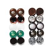 TBOSEN 20 pcs Set Mixed Stone Ear Plugs Wood Tunnels Double Flare Saddle Stretching Gauges Expander Body Piercing Set Gauge 2g - 5/8 inch