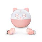 AMAFACE Kids Wireless Earbuds TWS Bluetooth 5.3 Headphones Touch Control with Pink Kitty Wireless Charging Case IPX5 Waterproof HiFi Stereo Headsets in-Ear Earphones Built-in Microphone
