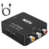 BD&M AV to HDMI Converter, RCA to HDMI Adapter, Composite CVBS Video Audio Support PAL/NTSC for TV/PC/ PS3/ STB/Xbox VHS/VCR/Blue-Ray DVD Players