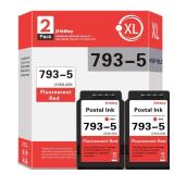 2-Pack SL-793-5 Ink Cartridge Replacement for Pitney Bowes 793-5 Red Ink Cartridge for DM100, DM200 and SendPro C and SendPro+, Red Ink, 35 ml