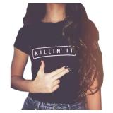 YITAN Women Tees Teen Girl Tops Graphic Cute Funny T Shirt Black XX-Large