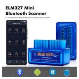 ViaBecs Mini ELM327 OBDII Car Diagnostic Scan, Car Professional Bluetooth Scan Tool, Supports Torque Pro App, Code Reader for Android Windows