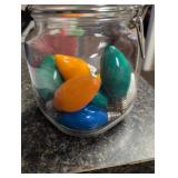 Christmas Light Bulb Collection in Decorative Glass Jar