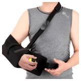 Mathgetin Shoulder Abduction Sling with Removable Pillow, Sholder Immobilizer for Rotator Cuff, Sublexion, Surgery, Dislocated, Broken Arm, Arm Sling for Women & Men, Fits Left & Right
