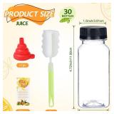 Mrhuazhai 30pcs 6oz Empty Plastic Juice Bottles with Caps Reusable PET Food Grade Drink Bottles with Leak-Proof Tamper Evident Caps Bulk Clear Beverage Containers for Homemade Drinks Smoothie Milk