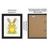 Americanflat Kids Artwork Frame Changeable (Black) - Magnetic Door Holds 100 Art Pieces - 8.5x11 Letter Size Display with Mat or 10x12.5 Without Mat - My Mini Masterpiece