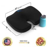 Everlasting Comfort Doctor Recommended Memory Foam Seat Cushion for Office Chairs & Car - Ergonomic Office Desk Accessories - Cushions for Tailbone Pain Relief, Sciatica & Back Support Pillow