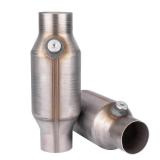 Yeoflagtrade Catalytic Converter 2.25 Inch 2 Pcs, High Flow Universal Catalytic Convert Inlet Outlet 2.25 In, Direct-Fit Catalytic Convertor with O2 Port (EPA Compliant)